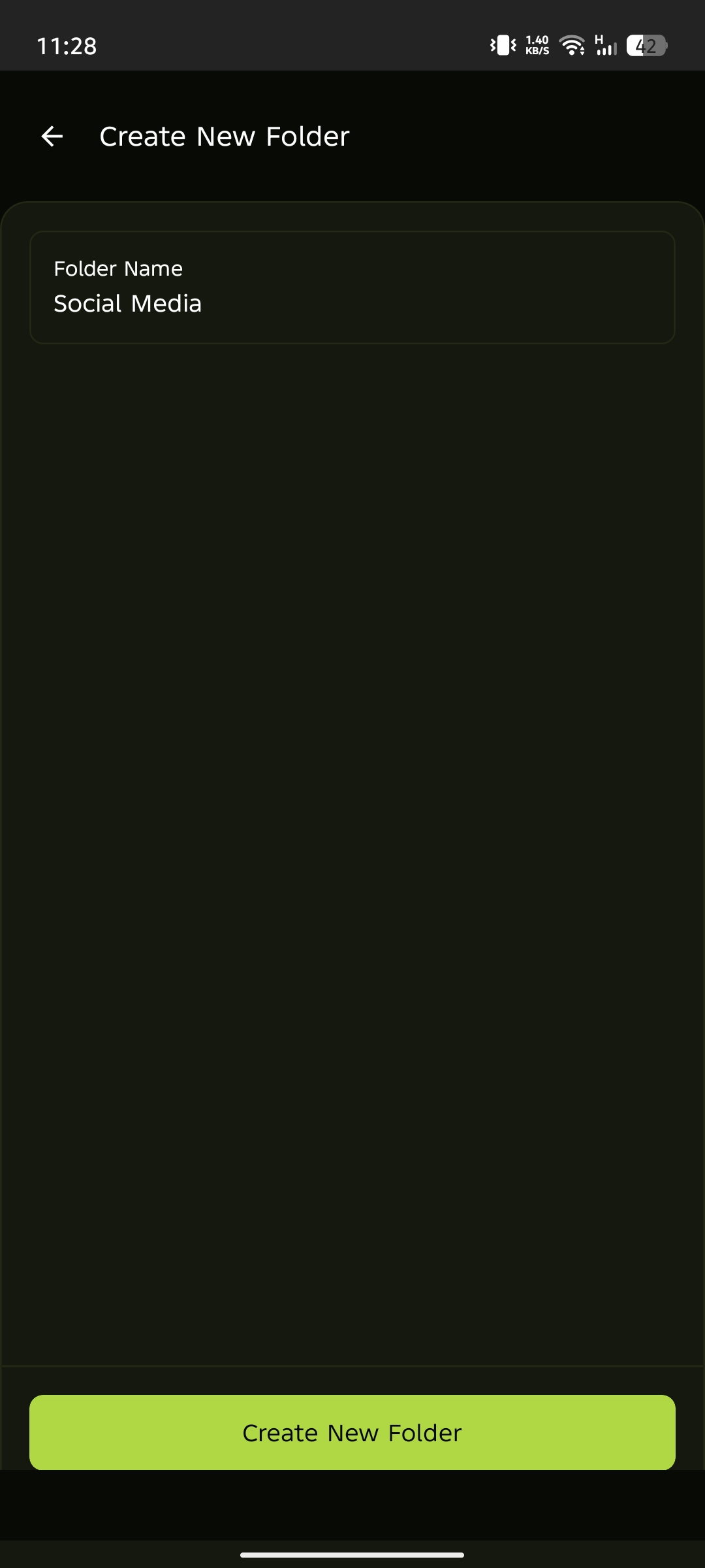 Mobile create folder